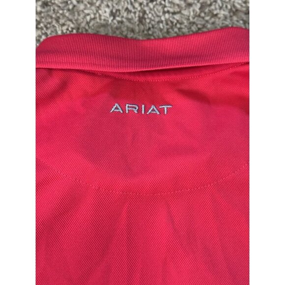 ARIAT TEK Red Polo Shirt Heat Series Performance Short Sleeve Golf 2XL - Picture 4 of 10